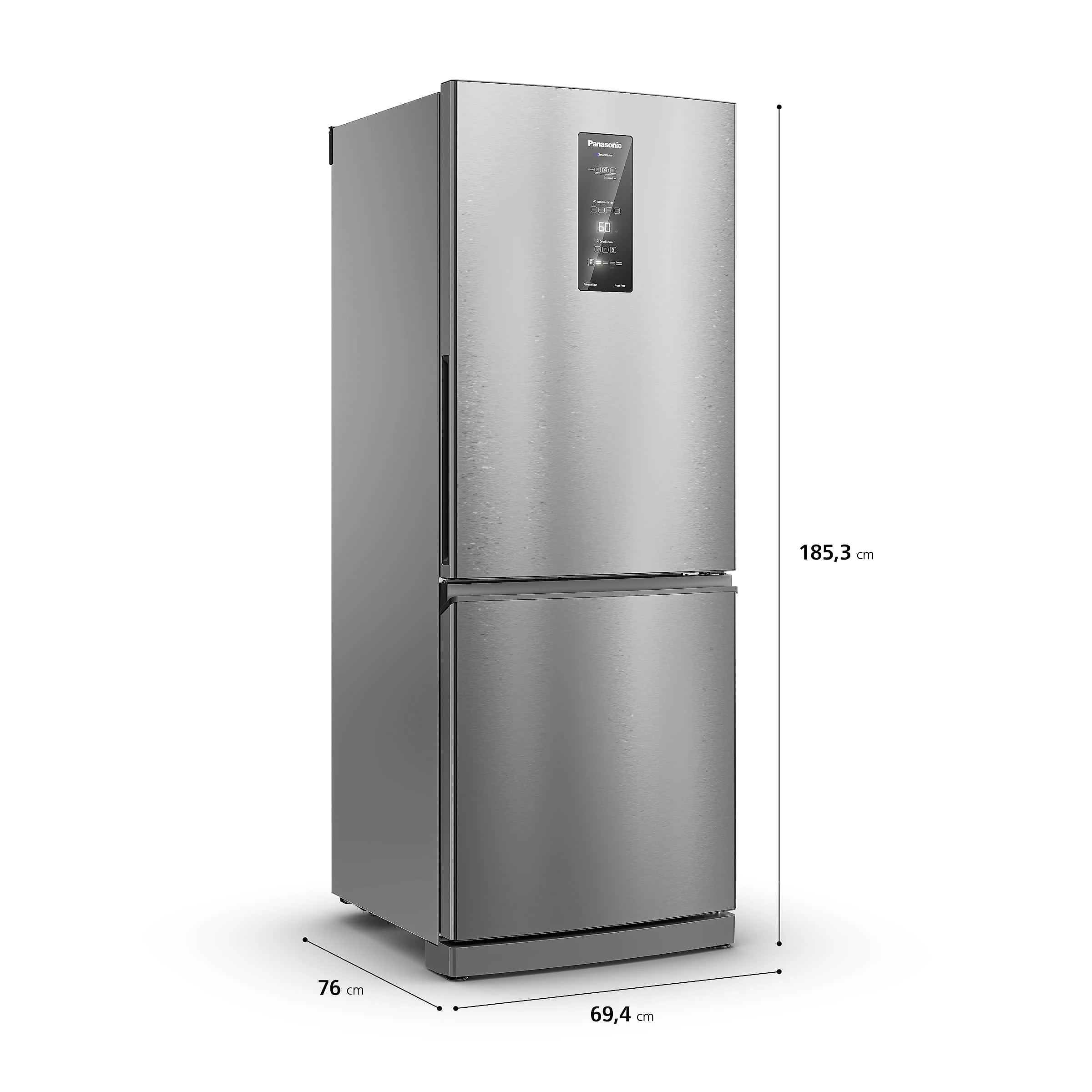 Geladeira Panasonic BB64 Aço Escovado 475L Inverse Frost Free Inverter A - NR-BB64PV2X NR-BB64PV2XA
