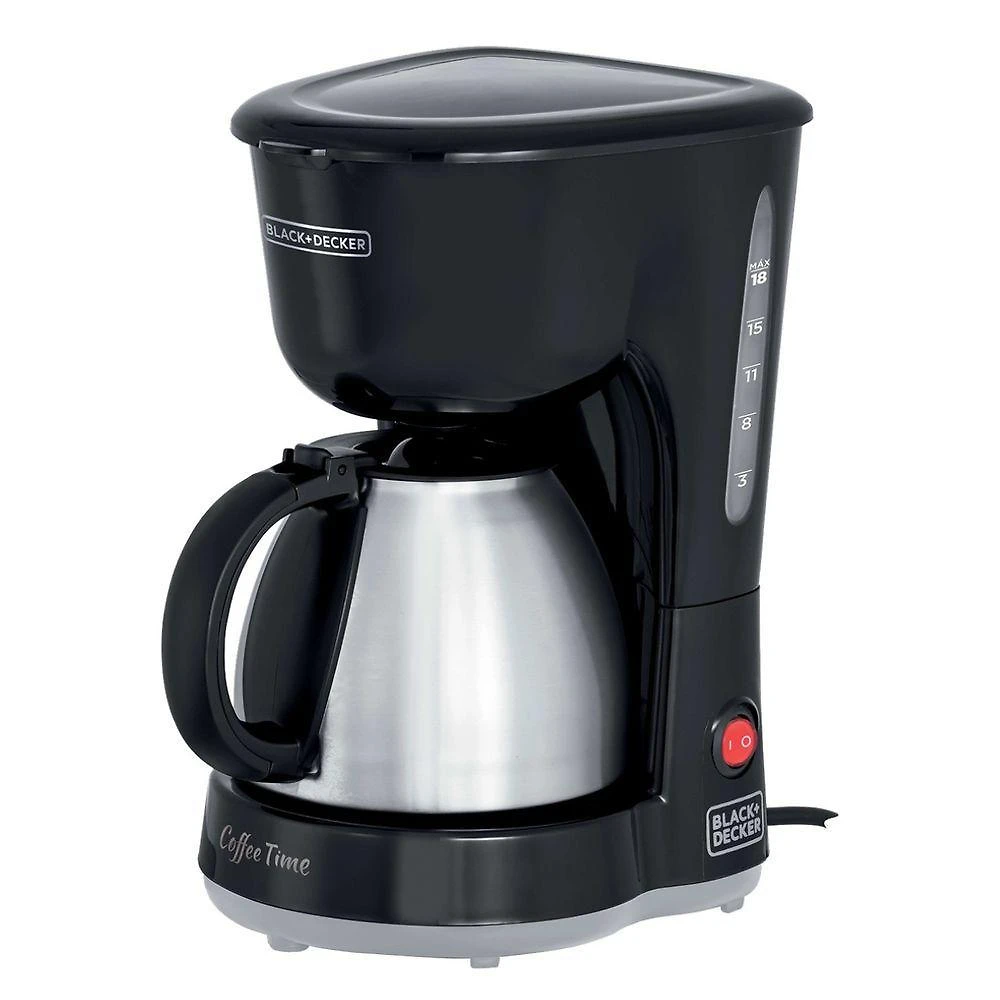 Cafeteira Elétrica Black + Decker CM15 18 Xícaras Jarra Inox Preto 750ML 600W 220V