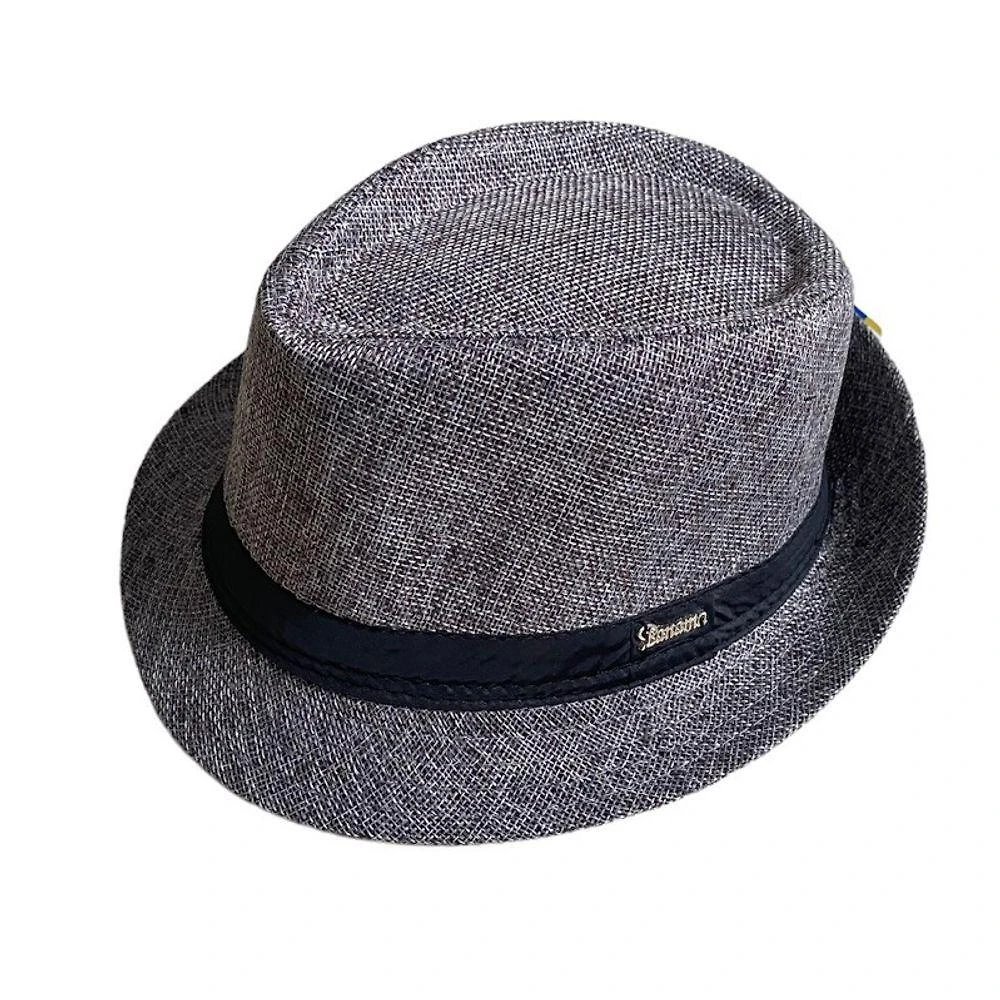 Chapéu Panamá Fedora OEM 1104 Palha Sintética Aba Curta 4 cm Cinza Tamanho Único Unissex