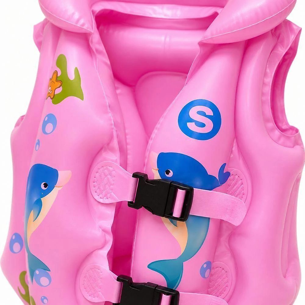 Colete Boia Inflável Infantil Rosa com Flutuabilidade Ideal para Piscina Praia Lago 43CM