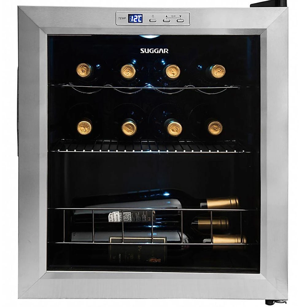 Adega Suggar AD15 Lyon 13 Garrafas Preta Inox AD1511IX 110V