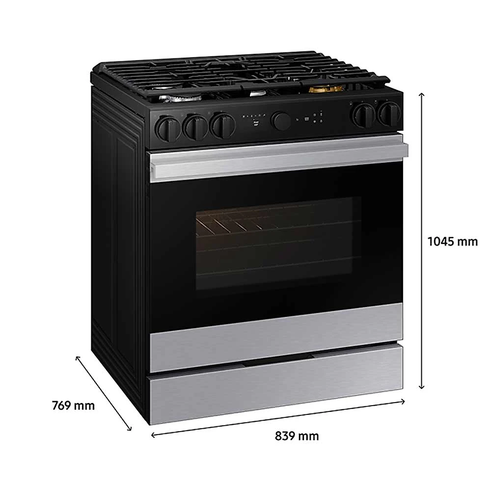Fogão de Piso Samsung de 05 Bocas Serie 7 com Câmera e Air Fry Inox - NSG6DG87 110