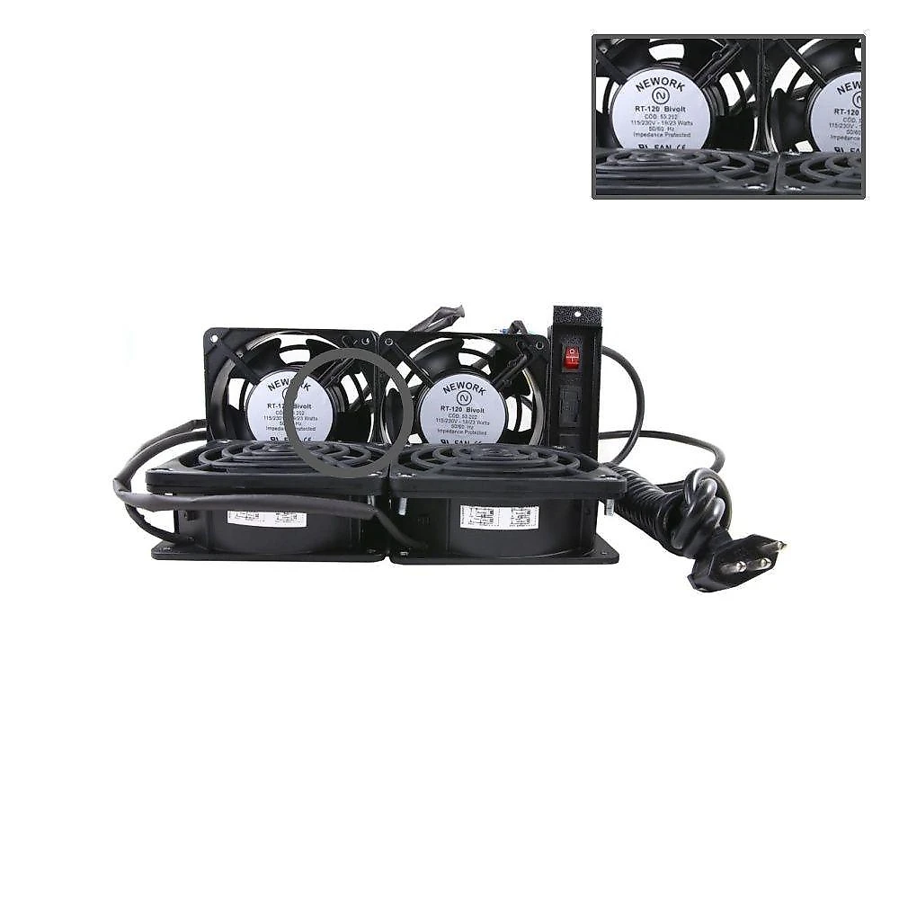 Kit Ventilador Universal Max Eletron 20W 4 Pás 1 Velocidade Preto Bivolt