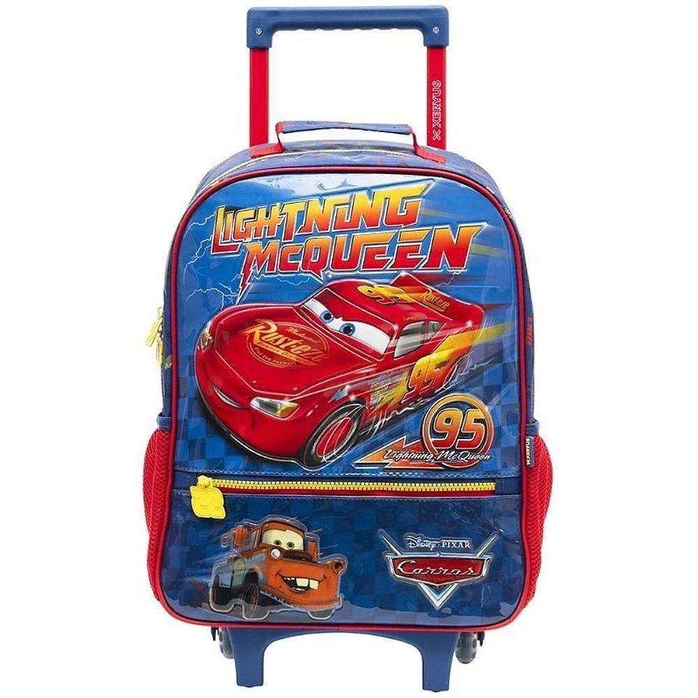 Mochila Infantil com Rodinha Carros X Estampa Glitter Xeryus