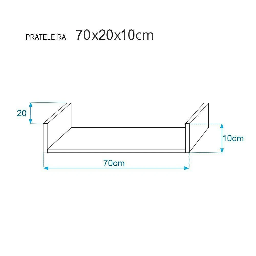 Prateleira U 70x20CM MDP Fixação Suporte Invisível Sala Moderno Fosco Rosa Claro Mercado webcontinental-7899983663707