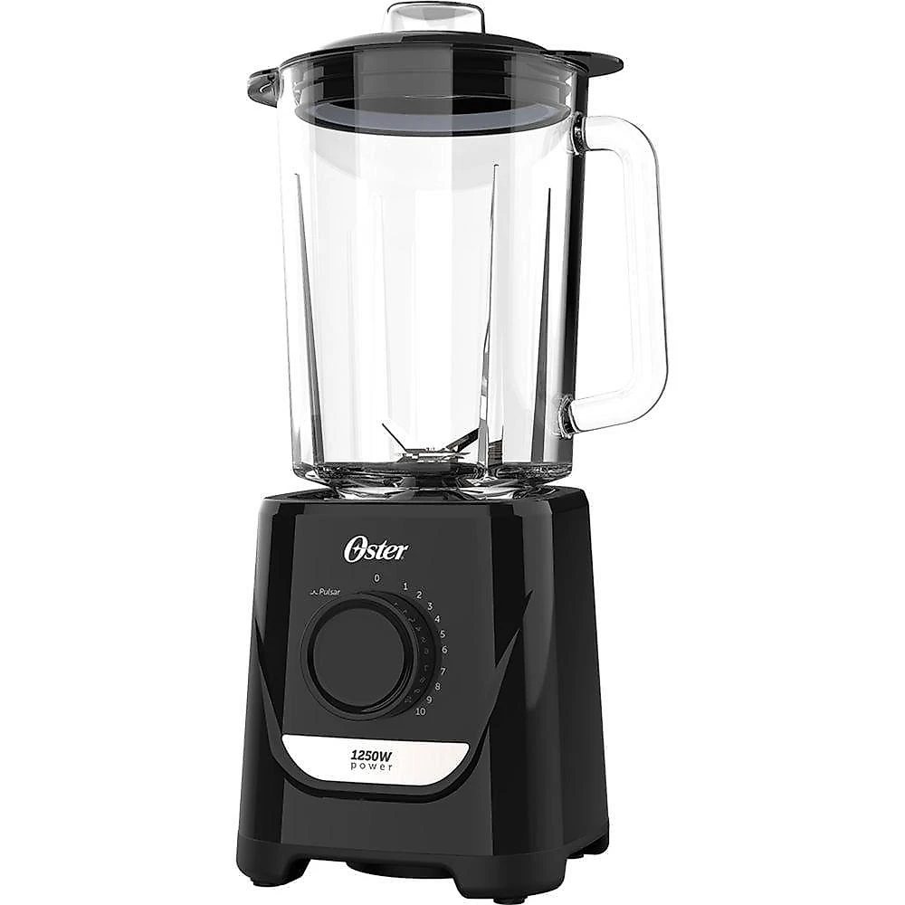 Liquidificador oster oliq520 preto com copo de vidro, 1250w e 10 velocidades 110