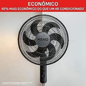Ventilador de Coluna Arno Essential 40cm 6 Pás 140W Alta Vazão de Ar Ajuste de Altura 110V