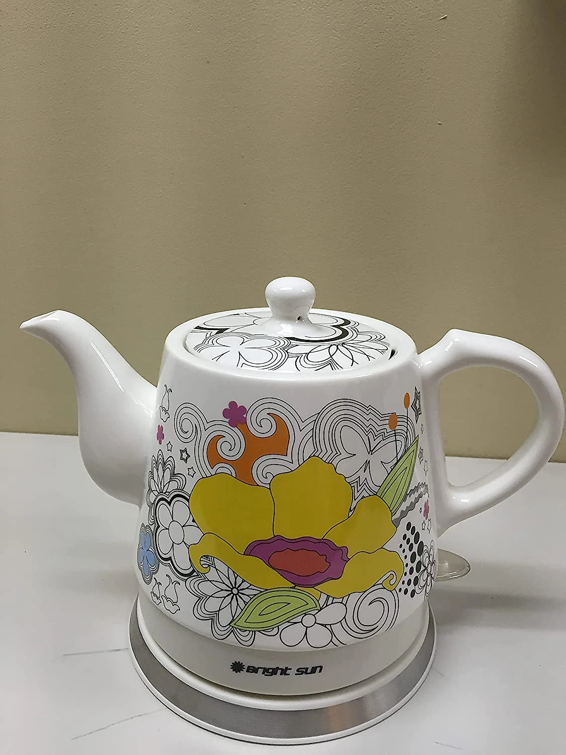 FixtureDisplays Chaleira Elétrica 12L com Desligamento Automático Ceramica 110V1000W Floral