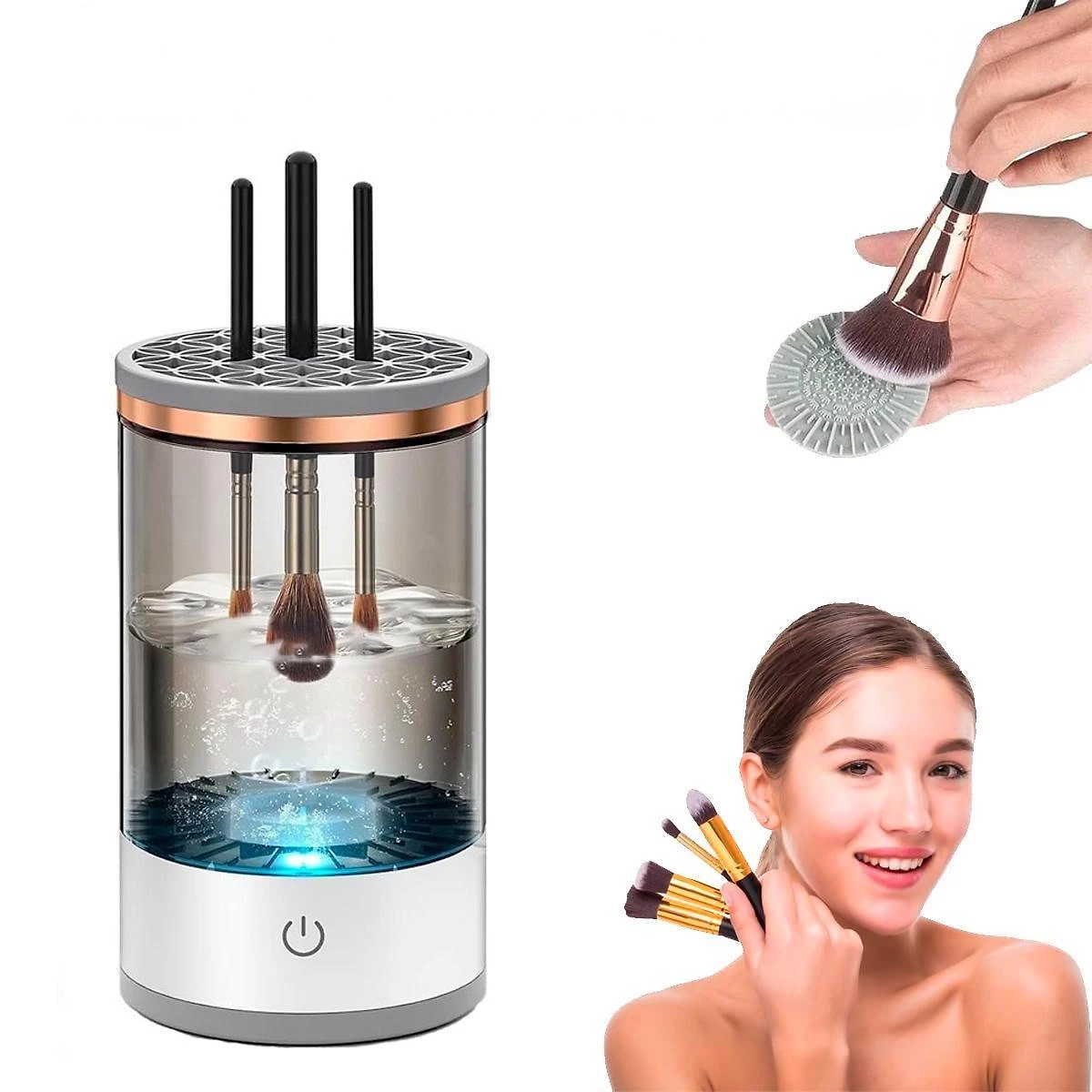 Limpador Elétrico Pincéis Maquiagem Automático Usb