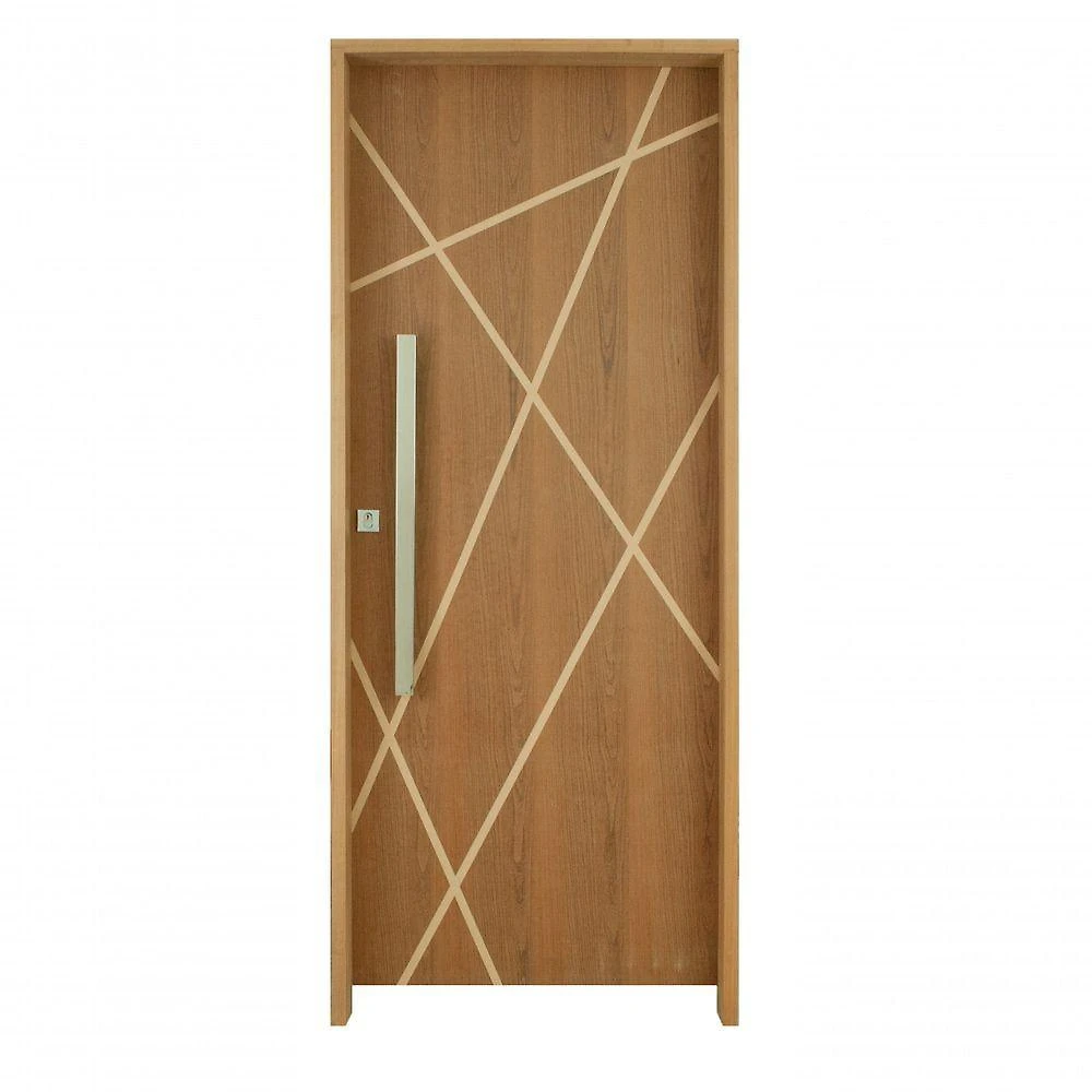 Kit Porta de Madeira Agatha de Abrir 92x210CM Batente 14CM Imbuia Rodam Portas