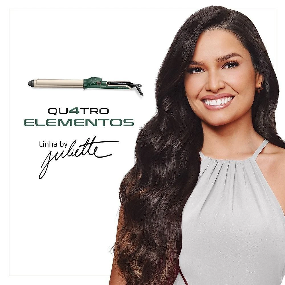 Modelador de Cachos MC-JU-02 Tecnologia Tourmaline 5 Temperaturas Verde Oliva Mondial Bivolt