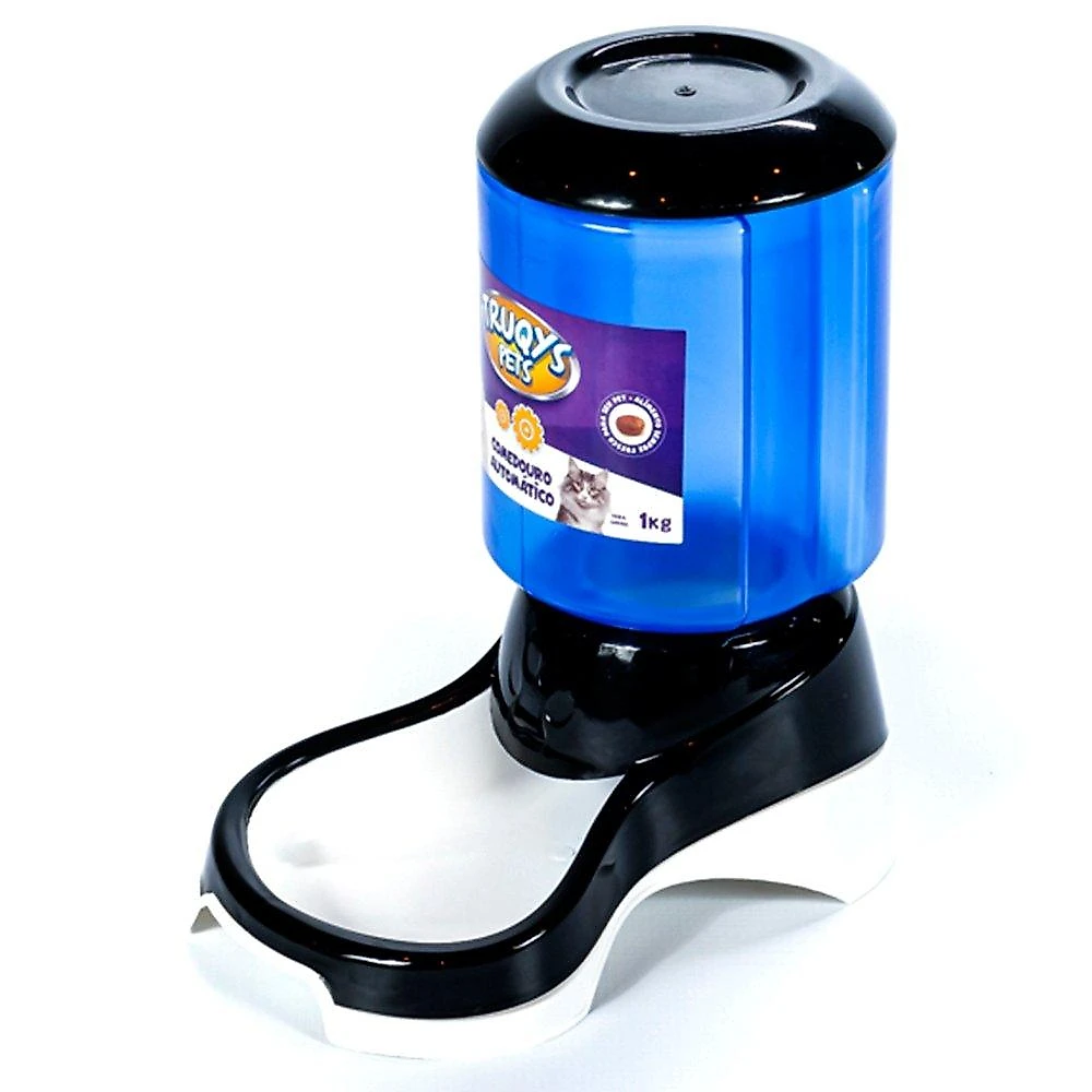 Comedouro Automático Truqys Pets Preto com Galão - 1 Kg