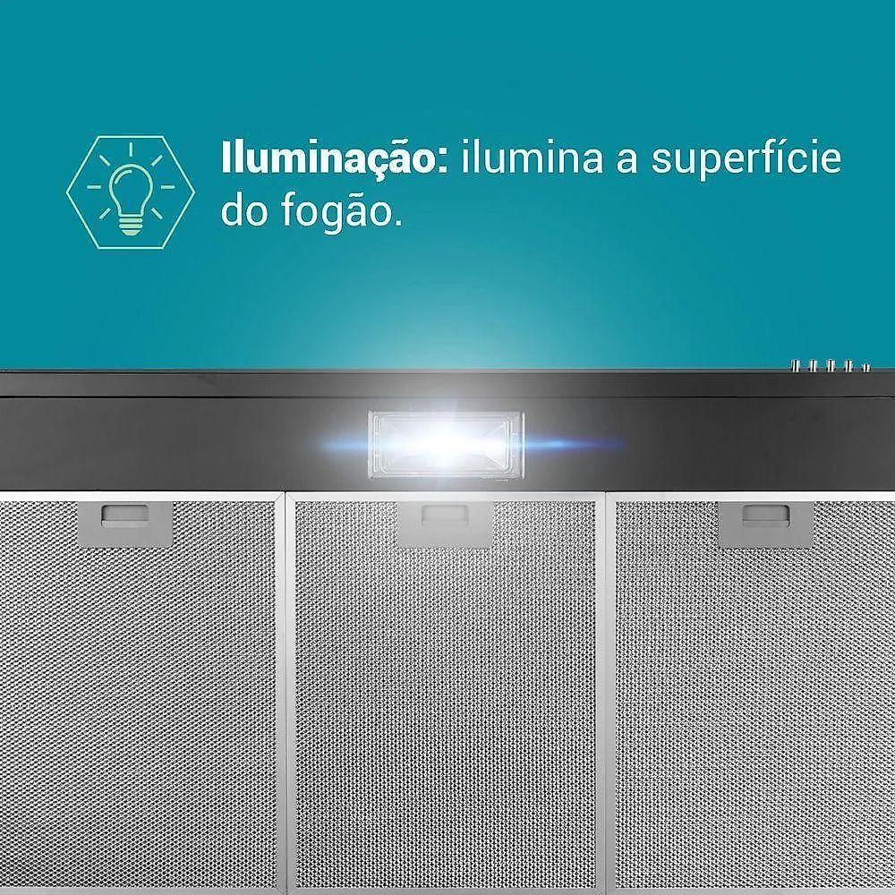 Depurador E Exaustor Preto Philco 80cm PDR80P 3 Velocidades 220V
