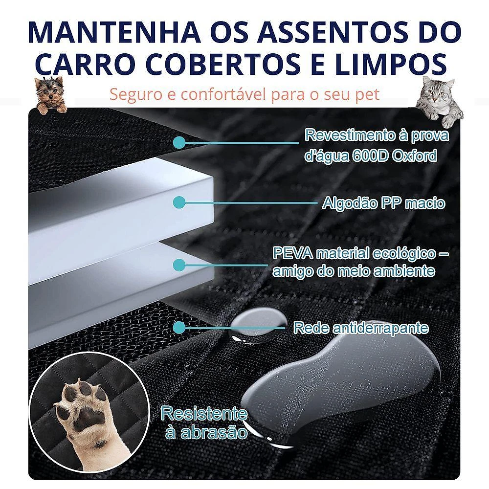 Capa Protetora Impermeável Para Banco Carro Pet Cão Gato Animais