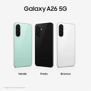 Smartphone Samsung Galaxy A26 Tela 6.7" 256GB 5G Câmera Tripla 50MP Preto