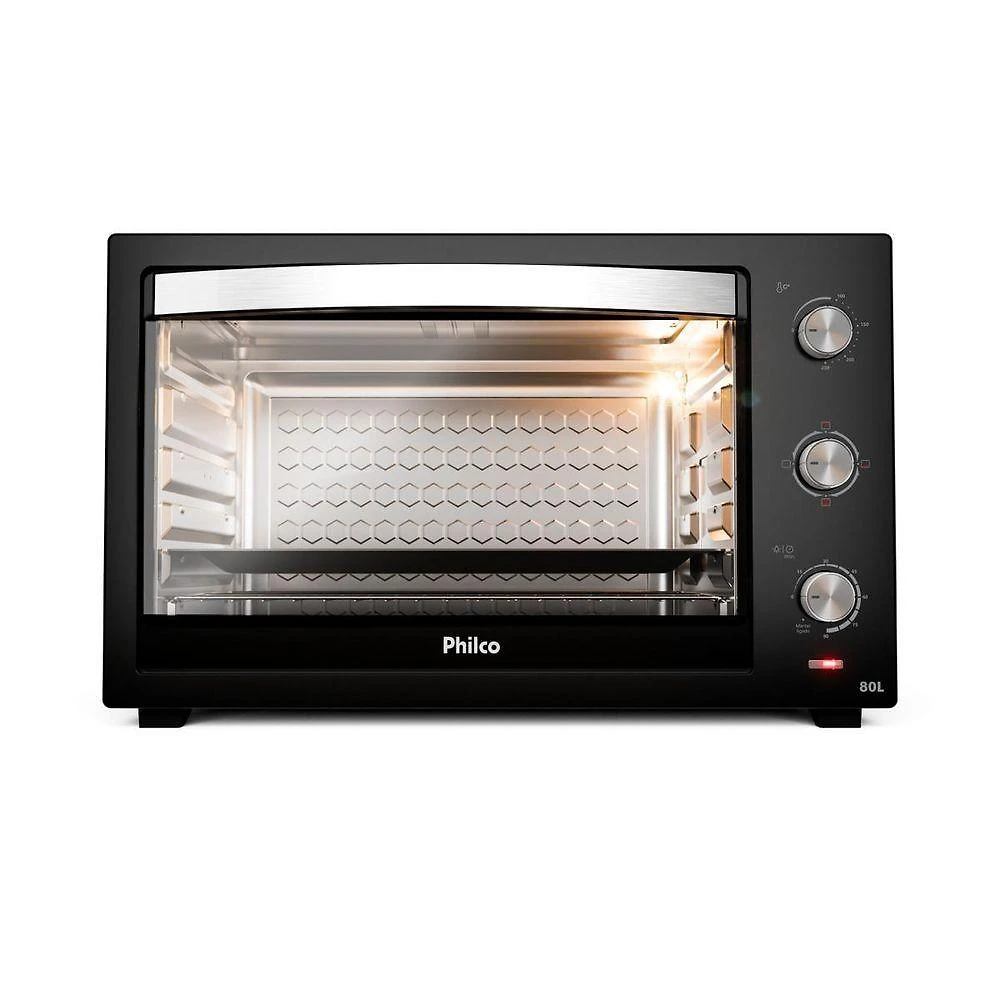 Forno Elétrico Philco 80L Preto 4 Resistências PFE80A 220V