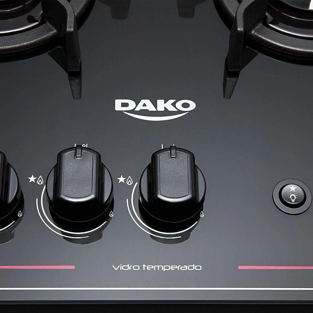 Fogão 4 Bocas Dako Magister Preto Tripla Chama Bivolt