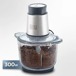 Miniprocessador de Alimentos Black Decker MP300G Antiaderente em Inox, Modo de 2 ou 4 Lâminas com 2 Velocidades - 300W 110V