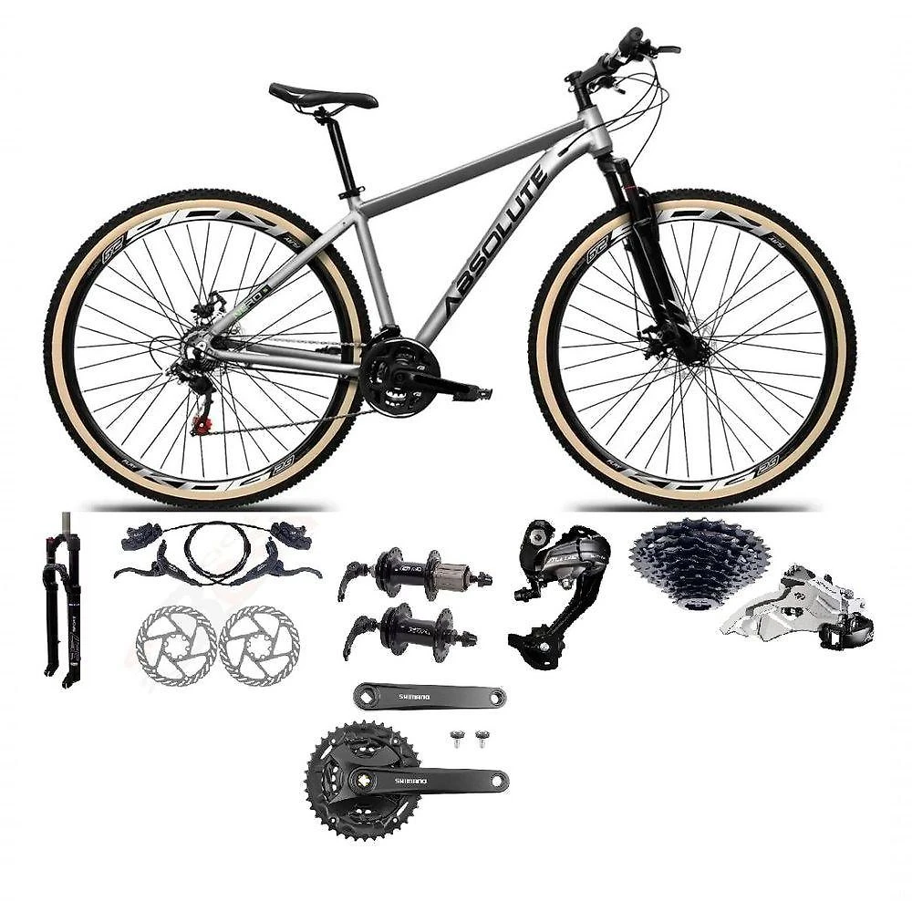 Bicicleta Aro 29 Absolute Nero 5 Câmbios Shimano Altus 27v Freio Hidráulico Garfo Com Trava Cinza 23