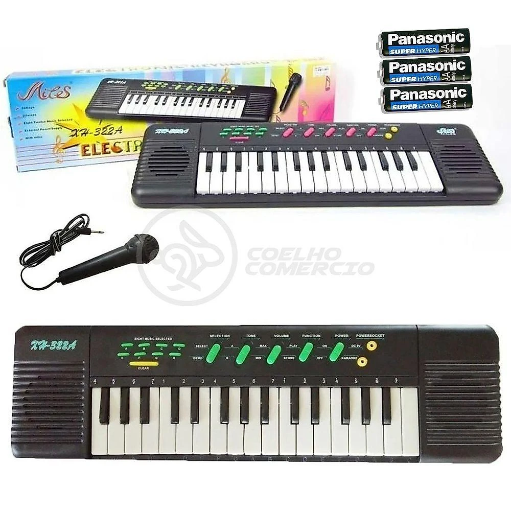 Mini Teclado Infantil 32 Teclas Musical Karaokê E Microfone