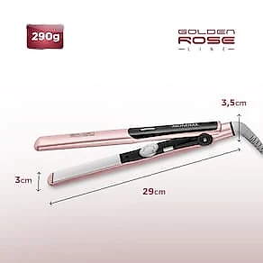 Chapinha | Prancha Mondial Golden Rose P20 Cerâmica 220°C com Emissão de Íons e Cabo Giratório Rosa - Bivolt