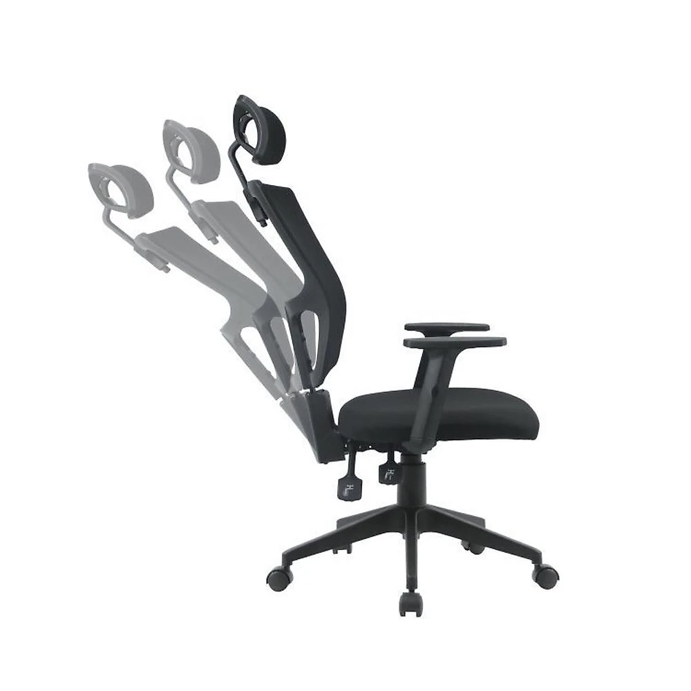 Kit 4 Cadeiras Escritório Presidente Ergonômica NR17 Tela Mesh Londres Kit 4 Cadeiras Escritório Giratória Presidente Polipropileno Londres Preto