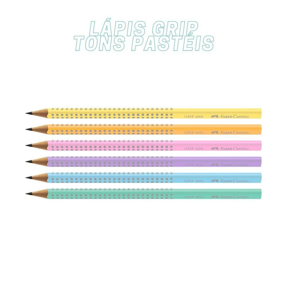 Lápis de Cor Faber-Castell Grip Tons Pastel com Empunhadura Grip Confortável 1 Unidade Amarelo