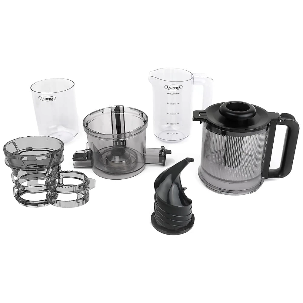 Extrator de Suco Omega Cold Press Juicer Time Saving para Sucos de Frutas e Vegetais em Lotes, 150 Watts, Preto