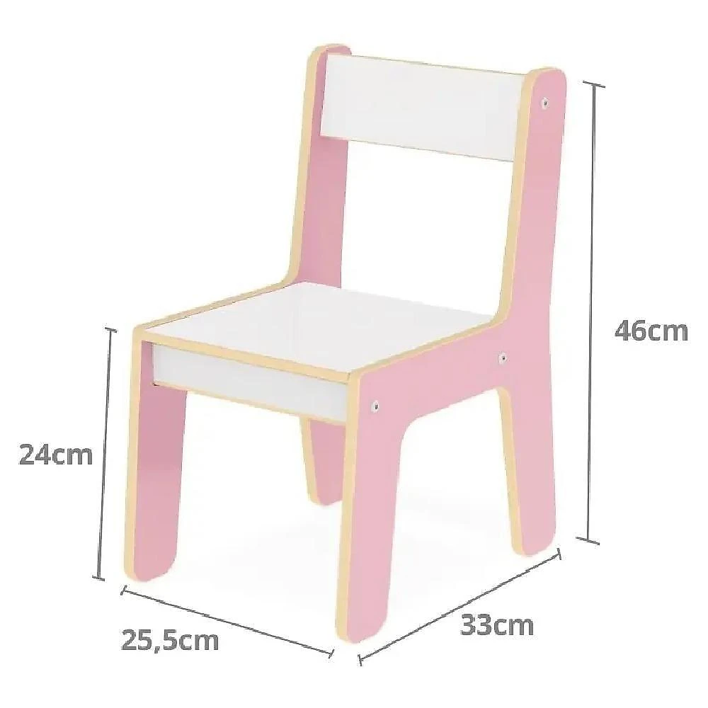 Cadeira Infantil Mdf Didatica Resistente Rosa para Criança Utibom