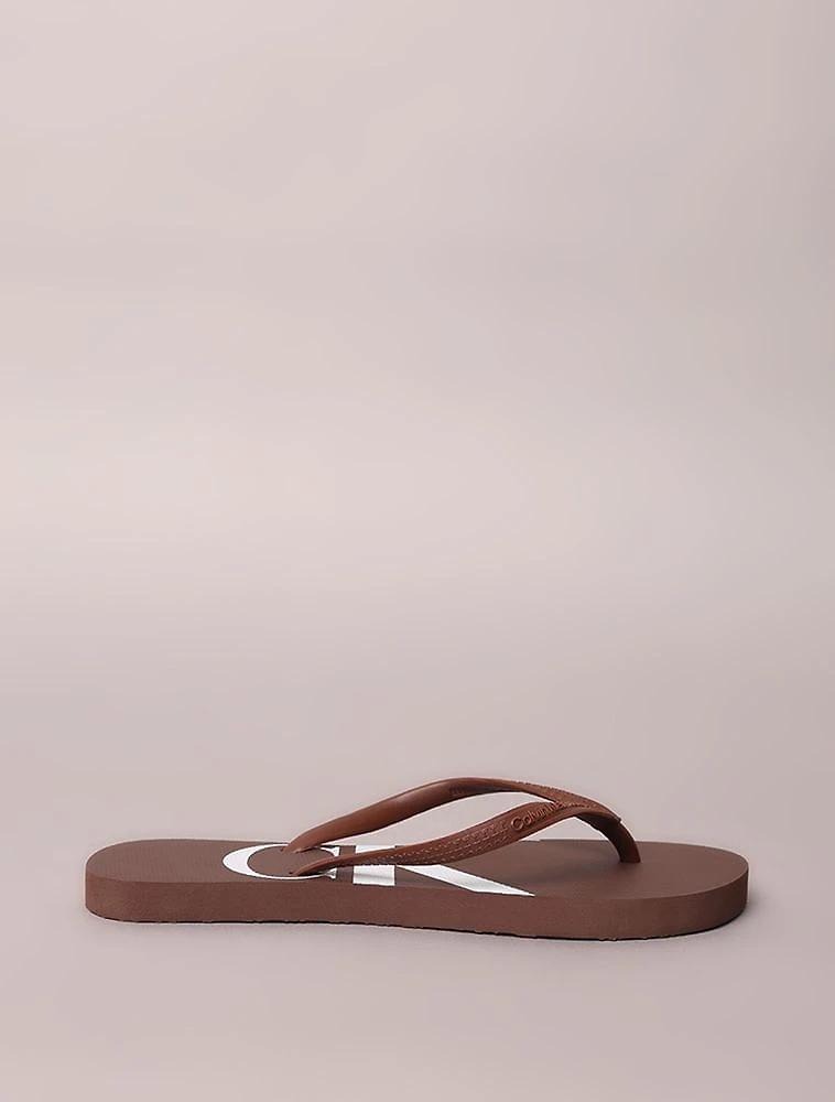Chinelo Ckj Logo Corrido Ck - Marrom
