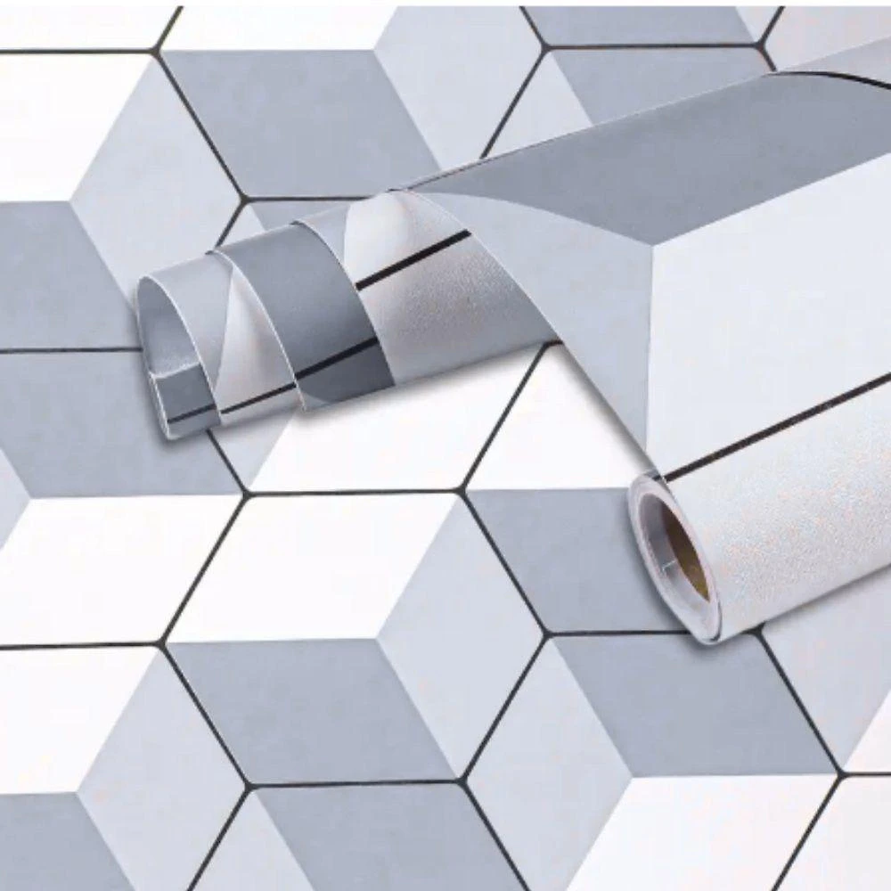 Papel de Parede Adesivo Tela Geométrica Geométrico PVC Auto Adesivo Lavável Top Rio Comercial