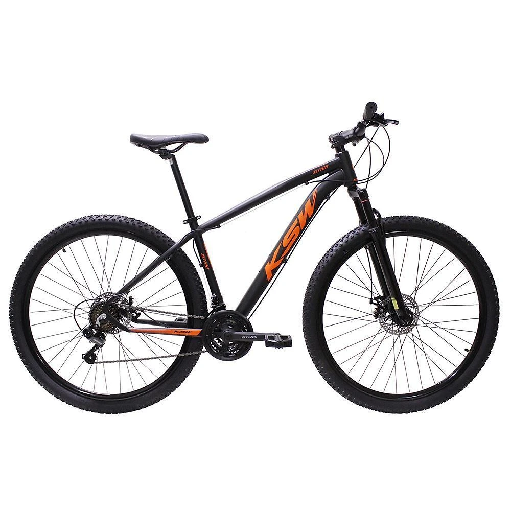 Bicicleta Aro 29 Ksw Bike Alumínio Câmbios Shimano 21 Marchas Preto Fos -ad Laranja 15