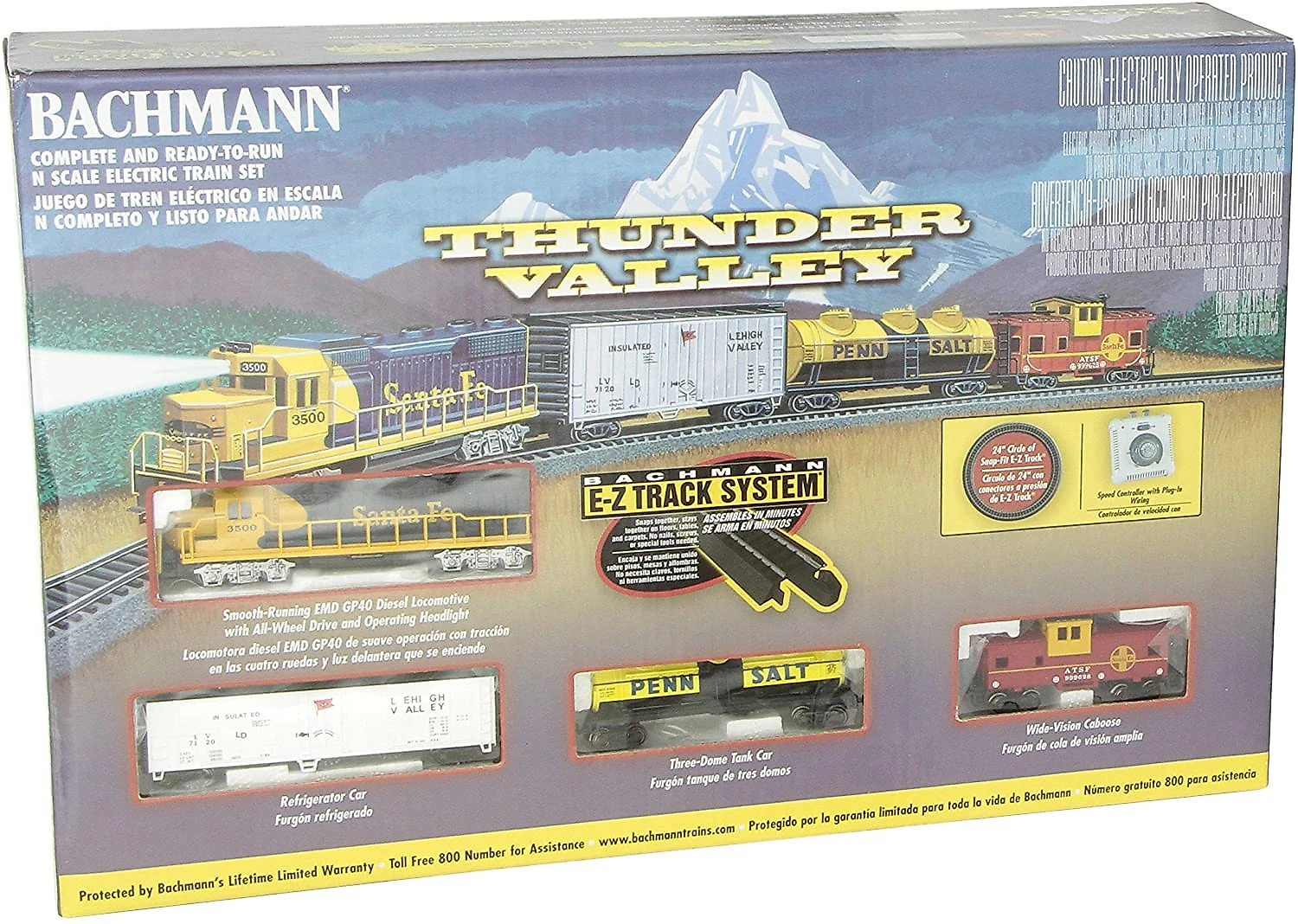 Bachmann 24013 Conjunto de Trem Trenzinho Elétrico Escala 1160 Amarelo