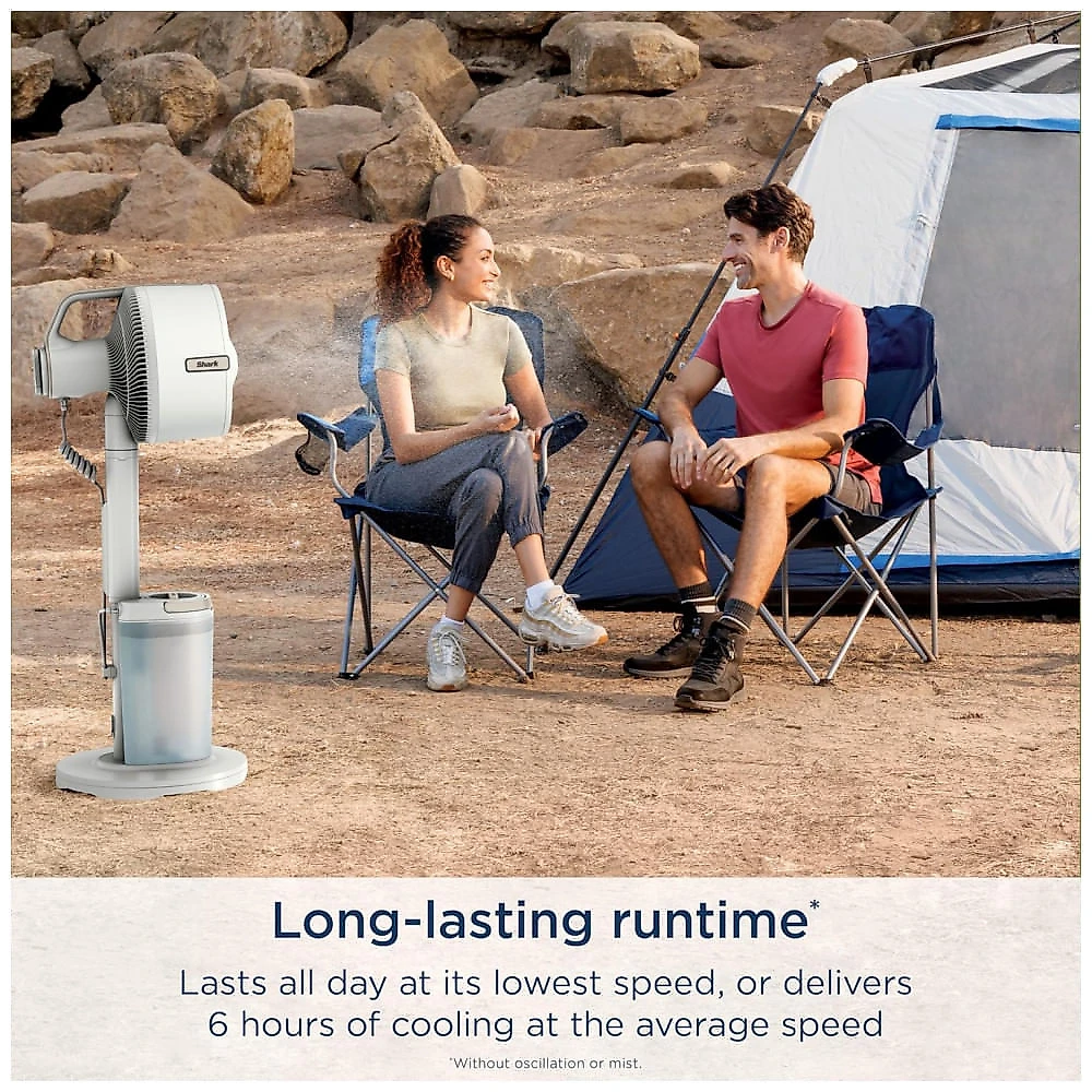 Ventilador Shark FlexBreeze Pro Mist pedestal e de mesa, com névoa integrada, indoor & outdoor, com fio e sem fio, branco, 110V
