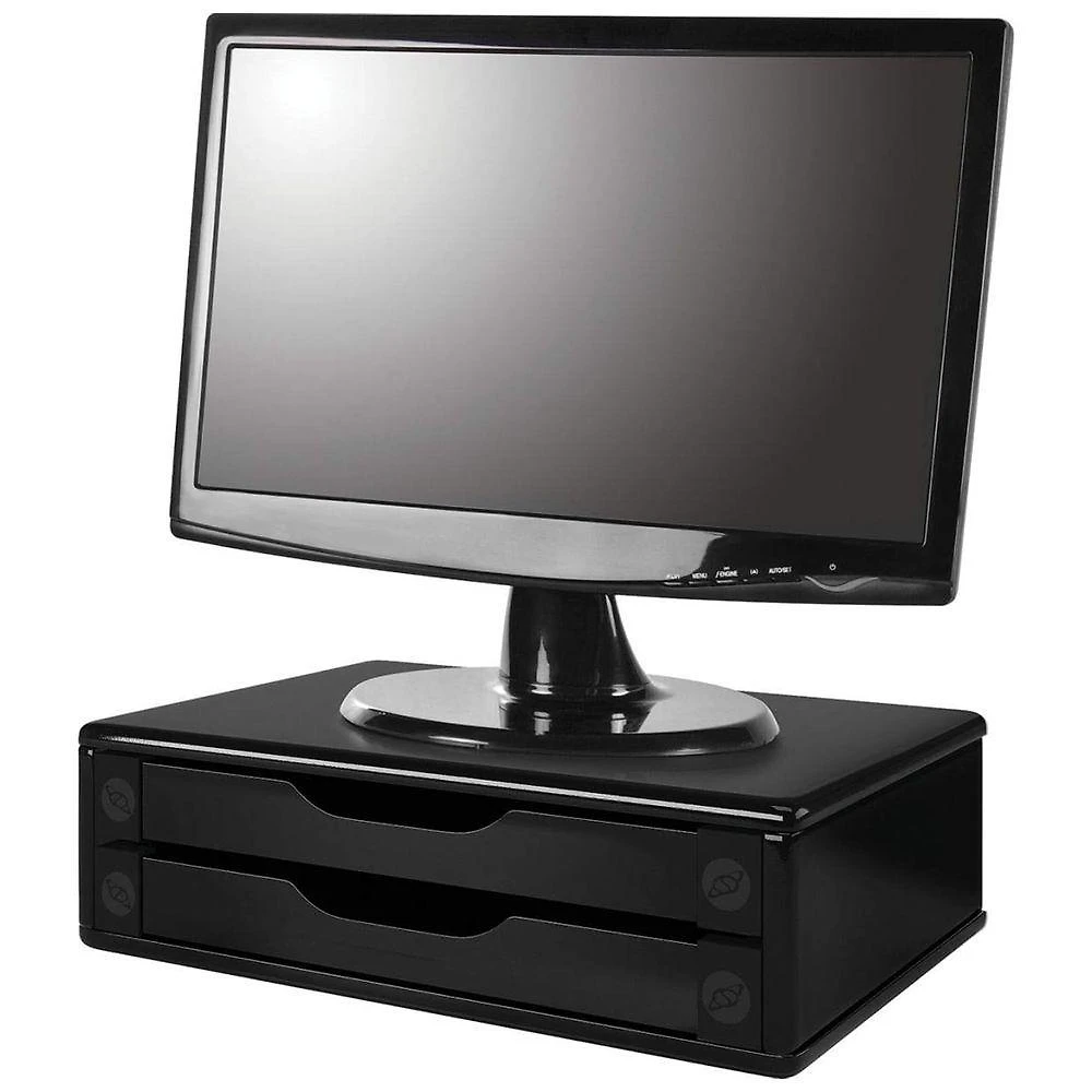 Suporte para Monitor 3346 com 2 Gavetas Preto Souza Office 38,5CM