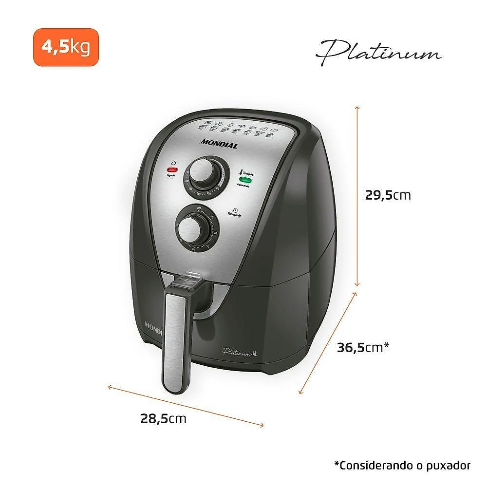 Fritadeira Sem óleo Air Fryer 4l Mondial Afn-40-pi Air Fryer Afn-40-pi 220v-60hz .