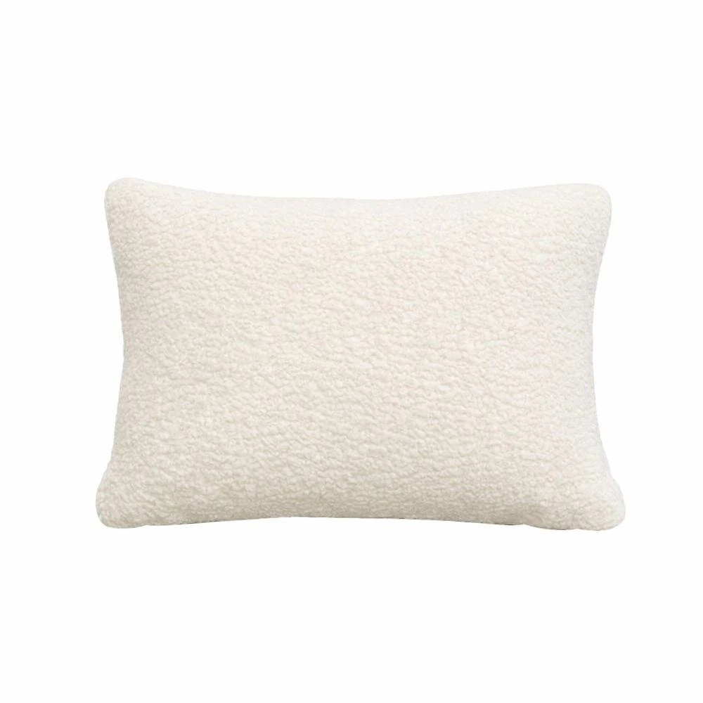 Almofada Vanilla com Revestimento Boucle Zíper Invisível Off White Sallar Home