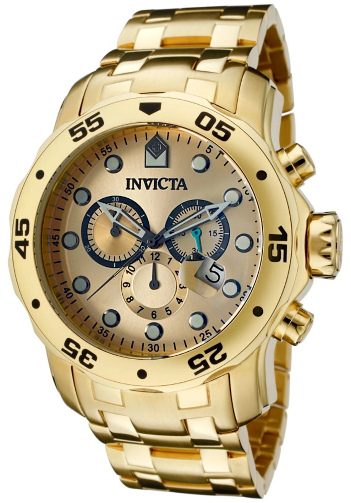 Miniatura Relógio Invicta Pro Diver 0074 Banhado a ouro 18k