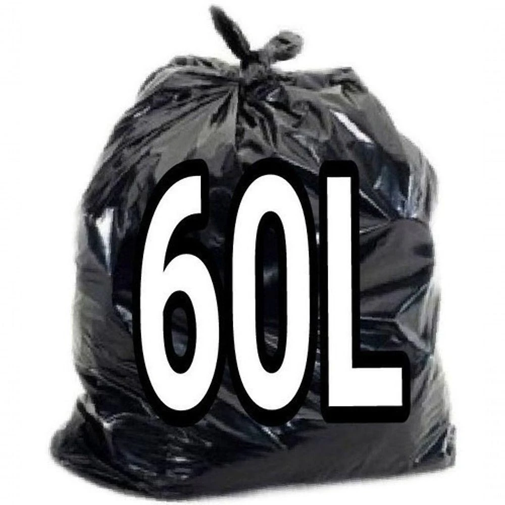 Saco para Lixo Reforçado Preto 50 Litros 60x70 cm Alta Resistência 100 Unidades Higipack