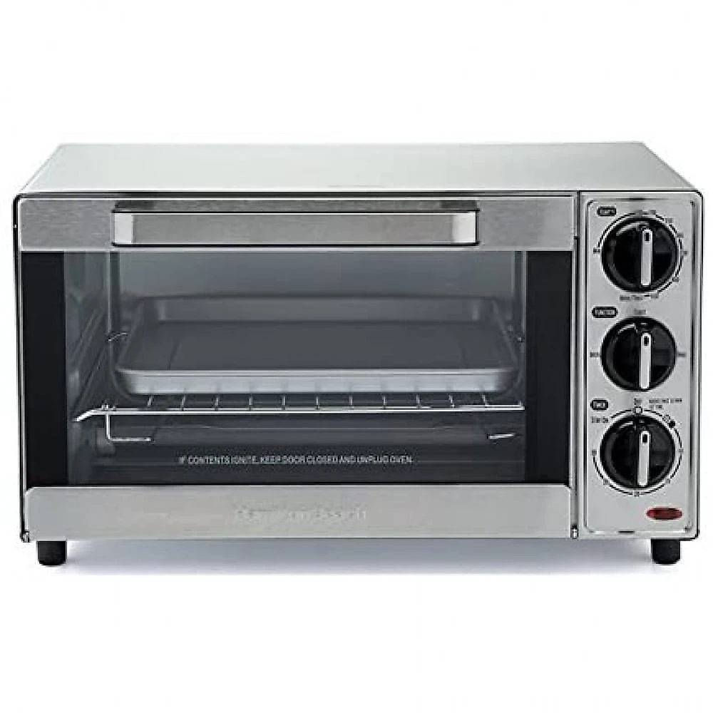Hamilton Beach Forno Elétrico de Bancada com Controle de Temperatura e Temporizador 110V Aço Inoxidável