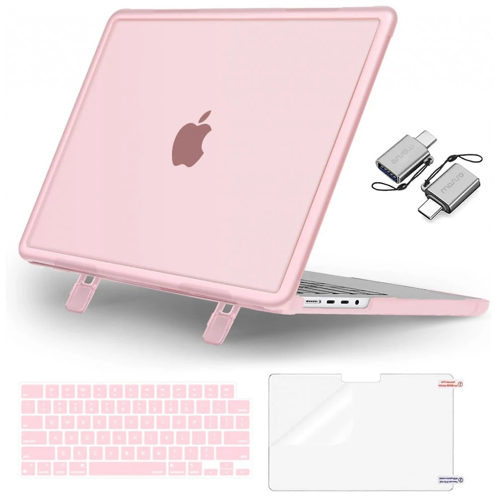 MOSISO Capa Rígida Heavy Duty para MacBook Pro 16" 2025-2021 com Kickstand, Teclado, Tela e USB-C, Rosa