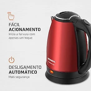 Chaleira Elétrica Mondial CE-06-R 2 Litros 1200W - Vermelha 110V