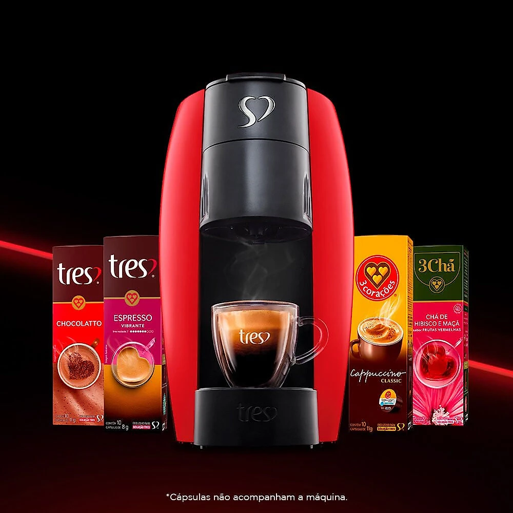 Cafeteira Espresso LOV TRES 3 Corações Vermelho - 110V