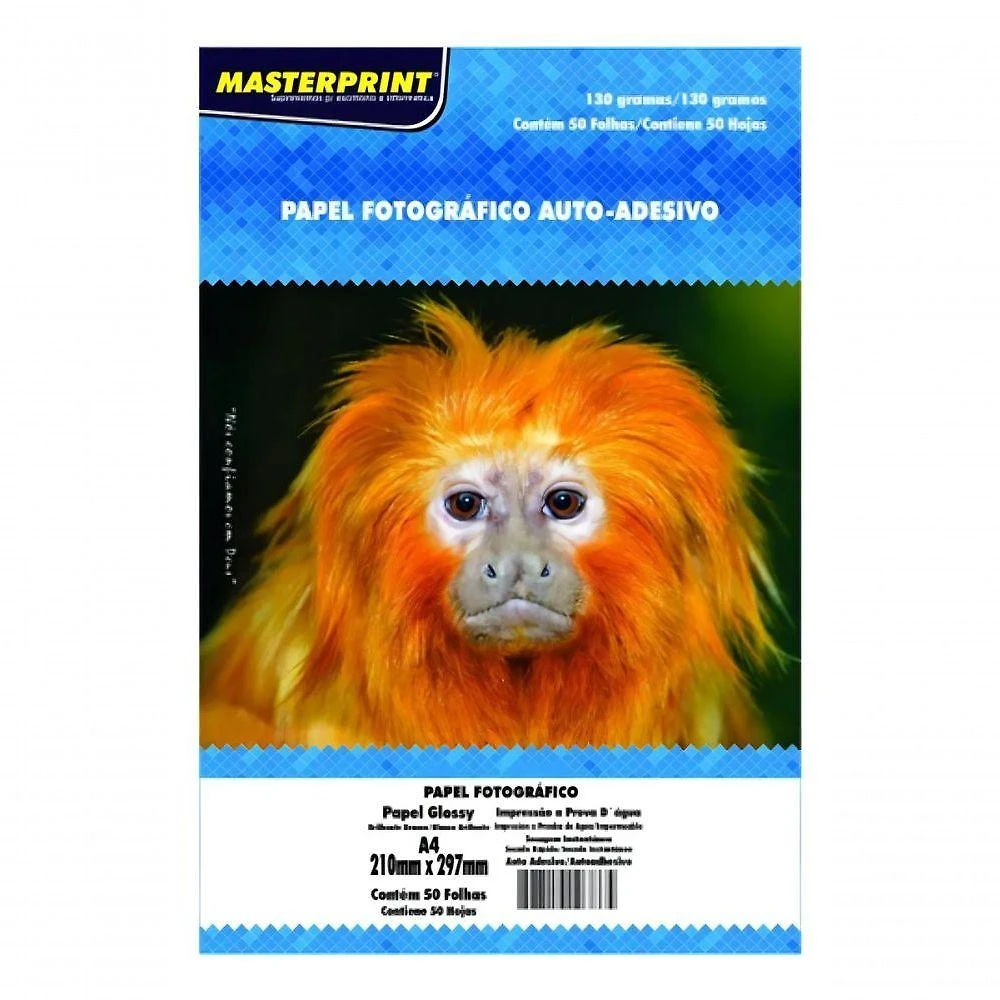 Papel Fotográfico Adesivo Maxprint Masterprint 130g A4 Kit 100un Branco