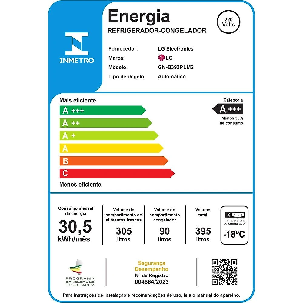 Geladeira lg frost free duplex com gaveta fresh zone e multi air flow inox look - 395l 110