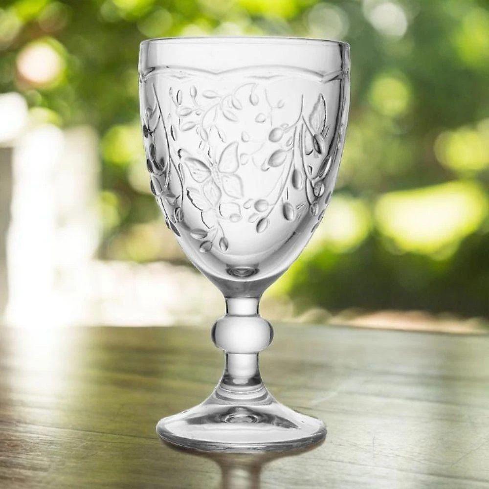 Jogo 2 Taça De Vidro água Sucos New Butterfly Borboletas Flores 320ml Lyor