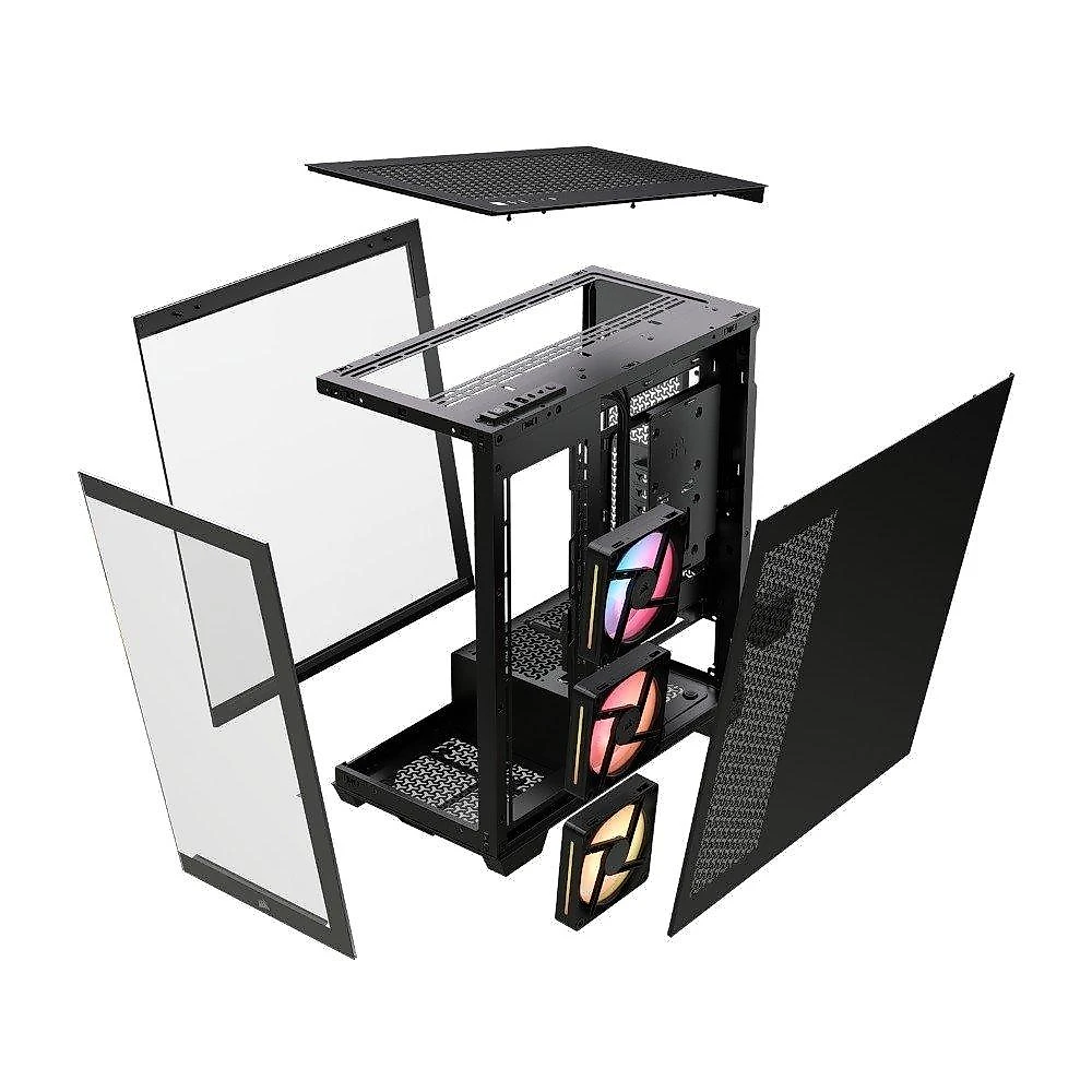 Gabinete Gamer Corsair 3500X LX-R, Mid-Tower, Vidro Temperado, 3 Fans LX120 RGB Inclusas, iCUE LINK, Preto - CC-9011324-WW