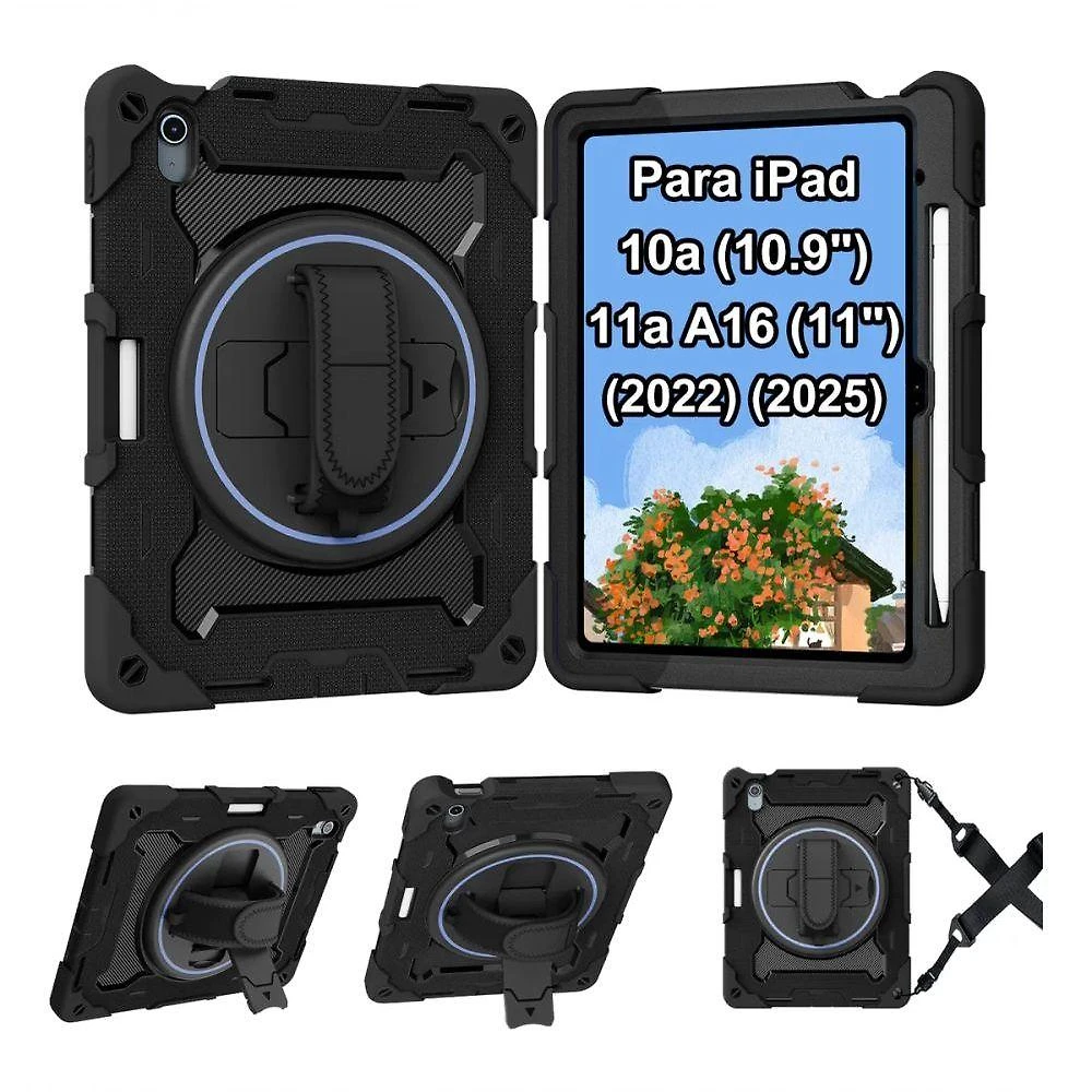 Capa Anti Impacto Compativel Ipadd 10a 11a (16a 2025) Geração 10.9'' Suporte Alça De Ombro Suporte S-pen