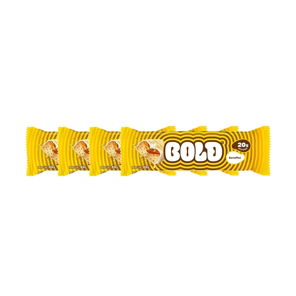 Kit 4 Barra de Proteína Bold Sabor Banoffee com 20g de Proteína 60g