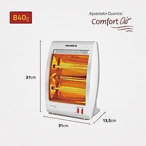 Aquecedor de Ambiente Mondial Halógeno A-09 Comfort Air Branco - 800W 127V